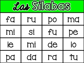 Spanish Syllable Bingo by Learning Bilingually | TpT