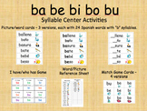 Spanish Syllable Centers - ba be bi bo bu