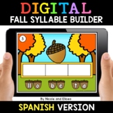Spanish Syllable Fall Word Building Word Work Activity for