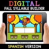 Spanish Syllable Fall Word Work for Google Classroom - Dis