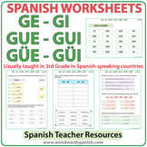 Spanish Syllables - GE, GI, GUE, GUI, GÜE, GÜI - Worksheets