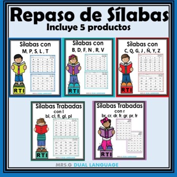 Preview of Spanish RTI Syllables BUNDLE  Silabas Actividades y hojas de trabajo