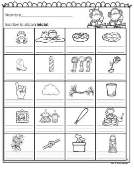 Spanish Syllables RTI Activities Set 2 by Mrs G Dual Language | TpT