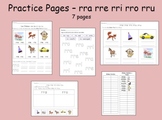 Spanish Syllables - ra re ri ro ru Practice Pages