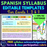 Spanish Syllabus - Editable Templates