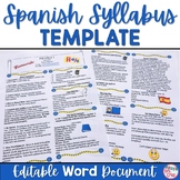 Spanish Syllabus Template Back to School Editable in Word