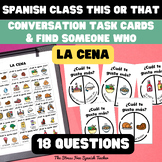 Spanish THIS OR THAT DINNER Conversation Task Cards Find S
