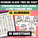 Spanish THIS OR THAT LUNCH Conversation Task Cards Find So