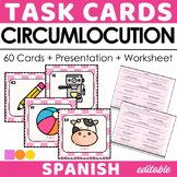 Spanish Task Cards Editable - Circumlocution Game - Commun