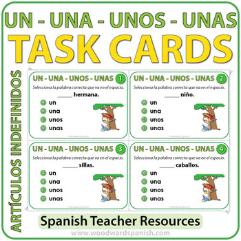 Preview of Spanish Task Cards - Los Artículos Indefinidos