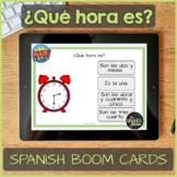 Spanish Task Cards about telling time for Boom Learning - 