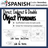 Spanish Task Cards and INB Notes for Direct, Indirect and 