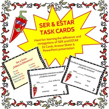 Preview of Spanish Task Cards for Ser and Estar