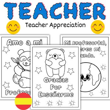 Preview of Spanish Teacher Appreciation Day Cards 4 Different Cards