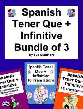 Spanish Tener Que + Infinitive Bundle of 3 Worksheets by ...