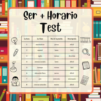 Preview of Spanish Test - Ser + Horario