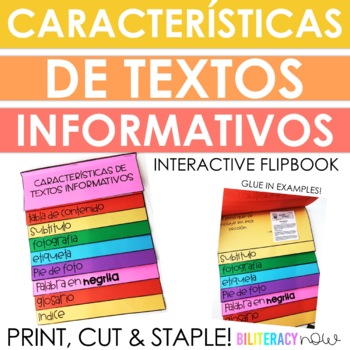 Preview of Spanish Text Features Flipbook - Características de textos informativos