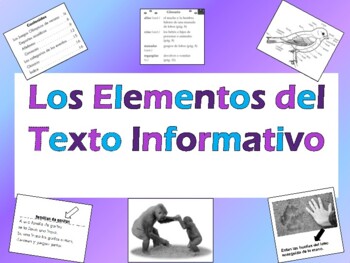 Preview of Spanish Text Features Quiz - Examen de los Elementos del Texto Informativo