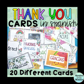 Preview of Spanish Thank You Cards | Thank You Notes in Spanish