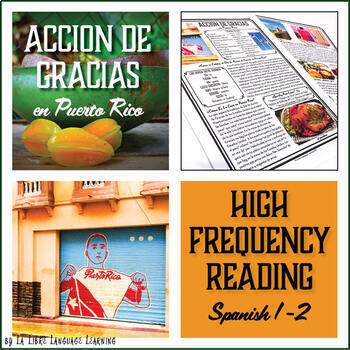Preview of Spanish Thanksgiving Activities | Puerto Rico Reading Acción de Gracias