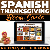 Spanish Thanksgiving Activity Vocabulary Boom Cards No Prep