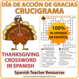 Spanish Thanksgiving Crossword - Día de Acción de Gracias