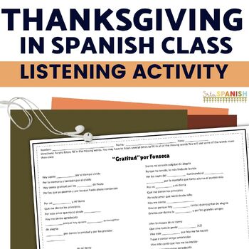 Preview of Spanish Thanksgiving Día de Acción de Gracias Listening Activity "Gratitud”