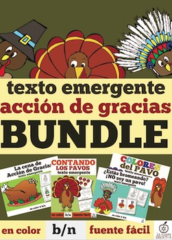 Preview of Spanish Thanksgiving Emergent Reader Bundle