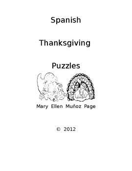 Preview of Spanish Thanksgiving Puzzles (4) revised