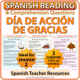 Spanish Thanksgiving Reading Passages and Worksheets