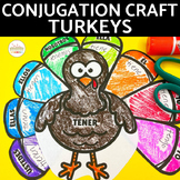 Spanish 1 Thanksgiving Turkey Craft Conjugation Practice a