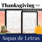 Spanish Thanksgiving Word Search Printable