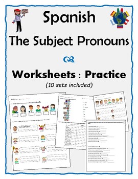 Preview of Spanish - The Subject Pronouns - 10 sets of worksheets - Practice