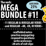 Spanish - The verb: MEGA BUNDLE #1 - 11 verbs & Regular -A