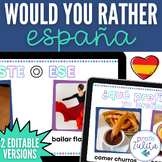 Spanish This or That España Would You Rather Game & Gallery Walk