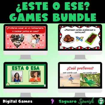 Preview of Spanish This or That Games Bundle | Vocabulary | Speaking