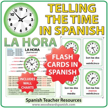 Preview of Spanish Time - Flash Cards and Charts