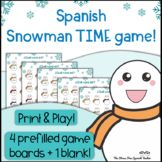 Spanish Time Game Winter Snowman Theme Printable