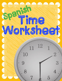 Spanish Time Worksheet or Test - Que hora es - Spanish Tel