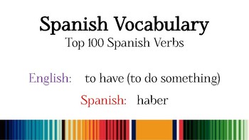 Spanish Top 100 Spanish Verbs PowerPoint by Sunny Side Up Resources