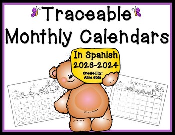 Preview of Spanish Traceable Calendars 2023-2024