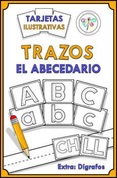 Preview of Spanish Tracing Alphabet Flash cards Tarjetas Ilustrativas Trazos Abecedario