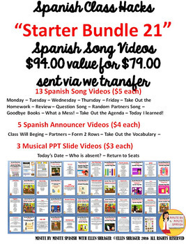 Preview of 256 Spanish Transition Videos Starter Kit for CI TCI and the Best Teaching Ever!