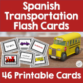 Spanish Transportation and Vehicles Vocabulary Words Flash