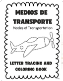 Spanish Transportation Tracing and Coloring Book - Medios 