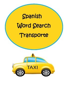 Preview of Spanish Transportation Word Search Build Vocabulary Improve Spelling