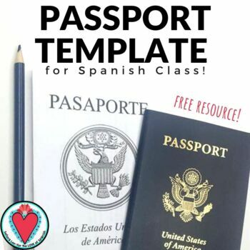 Preview of Spanish Travel Unit - Spanish Passport Template - Mi Pasaporte FREE ACTIVITY