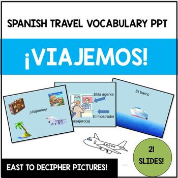 Preview of Spanish Travel Vocabulary PowerPoint Viajar PPT