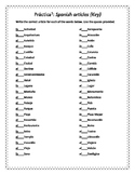 Spanish Travel and Tourism Vocabulary and Practice Handouts