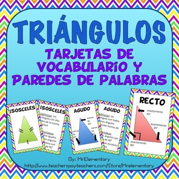 Preview of Spanish Triangles Vocabulary Cards and Word Wall